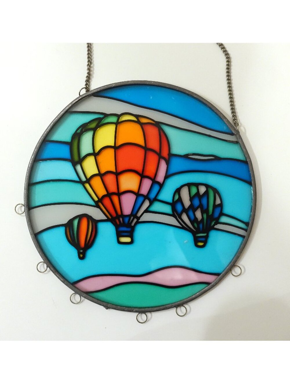 Stained Glass Hot Air Balloon Sun Catcher